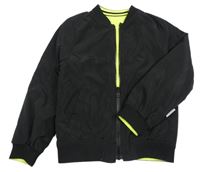 Černo-neonový šusťákový oboustranný jarní bomber 