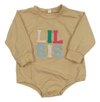 Světlebéžové teplákové body s nápisem 