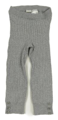 Šedé žebrované úpletové legíny H&M