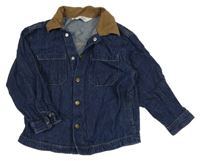 Tmavomodrá lehká riflová bunda s límečkem H&M