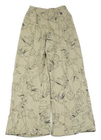 Světlebéžové široké tepláky se Space Jam H&M