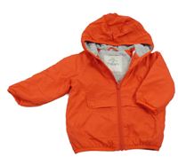 Červená šusťáková lehká zateplená bunda s kapucí George