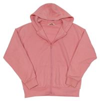 Růžová propínací mikina s kapucí George