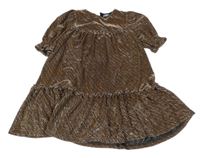 Zlato-černé třpytivé šaty Next