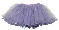 Lila tylová třpytivá sukně 