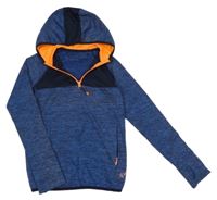 Tmavomodrá melírovaná sportovní mikina s kapucí dunnes