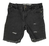 Tmavošedé riflové kraťasy s dírami Denim Co.