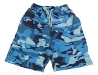 Modro-černé army plážové kraťasy 