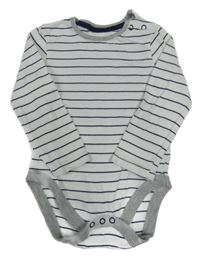 Bílo-tmavomodré pruhované body George