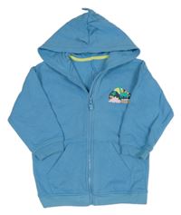 Modrá propínací mikina s dinosaury a ostny a kapucí Matalan