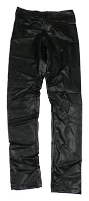 Černé koženkové legíny H&M