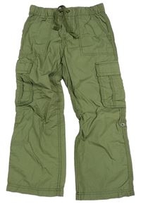 Khaki plátěné cargo kalhoty H&M