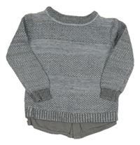 Šedo-bílo-modrý melírovaný svetr River Island