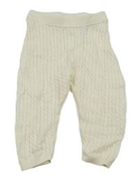 Smetanové vzorované pletené tepláky H&M