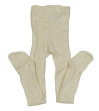 Smetanové žebrované punčocháče H&M