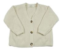 Smetanový žinylkový propínací svetr H&M