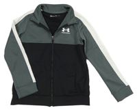 Šedo-černo-bílá propínací thermo mikina s logem Under Armour