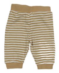 Bílo-okrové pruhované tepláky Ergee