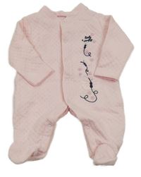 Světlerůžový teplákový overal s motýlky 