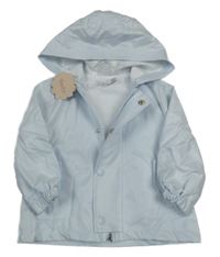 Nové - Světlemodrá jarní voděodolná bunda s kapucí 