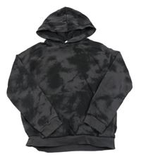 Černo-antracitová batikovaná mikina s kapucí H&M