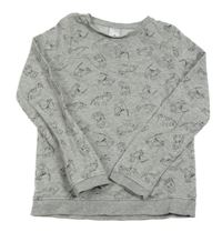 Šedá mikina s kočičkami C&A