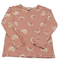 Růžové triko s liškami Dopodopo