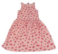 Růžové šaty s jahodami Y.F.K.