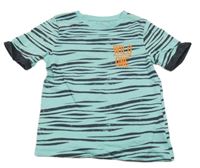 Světlemodro-tmavošedé pruhované tričko s nápisem Topolino