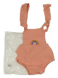 Nové - Růžové laclové kraťasy s duhou 