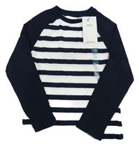 Nové - Tmavomodro-bílé pruhované triko M&S