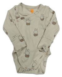 Béžové žebrované zavinovací body - Miffy HEMA 