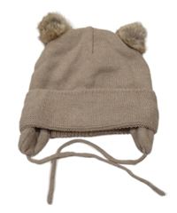 Béžová čepice s bambulemi H&M