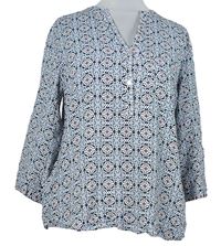 Dámská černo-modro-růžová vzorovaná halenka Primark 