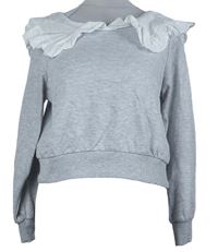Dámská šedá crop mikina s límečkem New Look 