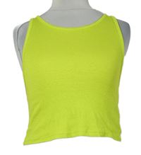 Dámský limetkový žebrovaný crop top Zara 