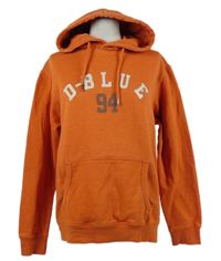 Pánská cihlově červená mikina s nápisem a kapucí 