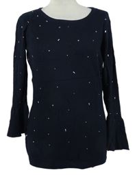 Dámský tmavomodrý lehký svetr s cvočky Roman