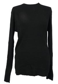 Pánský černý žebrovaný lehký svetr Boohoo 