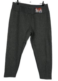 Dámské šedé teplé capri legíny s trpaslíky 