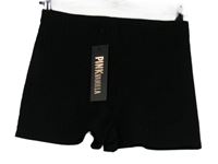 Nové - Dámské černé proužkované elastické kraťasy Pink Vanilla 