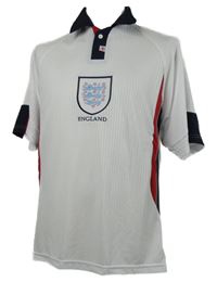 Pánské bílo-tmavomodro-červené žebrované polo tričko s erbem 