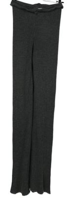 Dámské šedé žebrované pletené zvonové kalhoty 