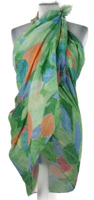 Dámské zelené pareo s potiskem 