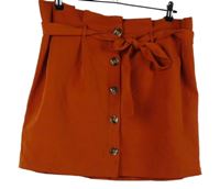 Dámská skořicová propínací sukně s páskem Primark 