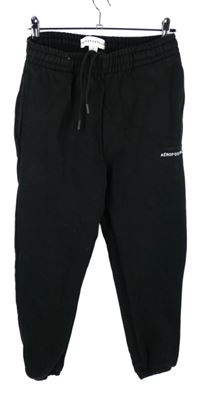 Dámské černé cuff tepláky s nápisem Aeropostale 