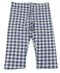 Tmavomodro-bílé kostkované capri legíny Primark