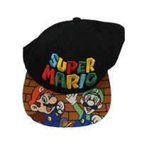Černo-hnědá kšiltovka se Super Mario