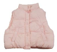 Světlerůžová šusťáková zateplená crop vesta Zara