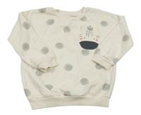 Smetanová puntíkatá mikina se zebrou George